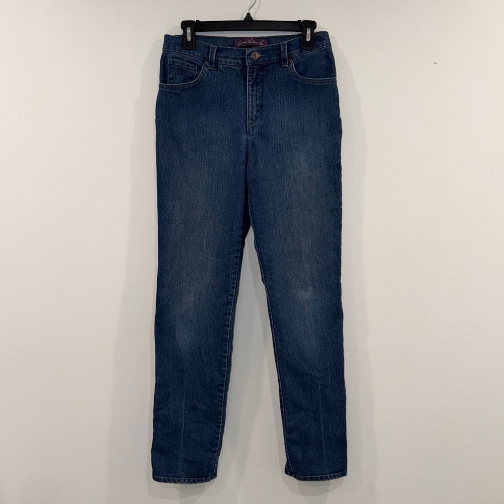 Gloria Vanderbilt Dark Blue High Waist Straight Leg Jeans Size 8